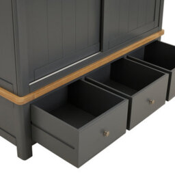 The Furniture Market Marbury Slate Grey Large Sliding Door Wardrobe With 3 Drawers - thumbnail 7