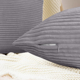 Ameha Silver Stripe Velvet Cushion Cover 18X18 Inch, Set Of 4, Soft, Breathable & Hypoallergenic With Invisible Zip - thumbnail 7