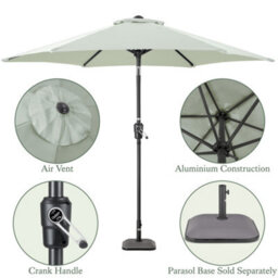 Christow 2.7M Crank And Tilt Parasol With Uv Protection - thumbnail 6
