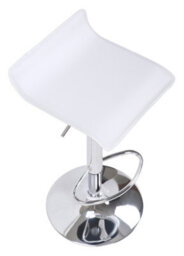 Lamboro Baceno Single Kitchen Bar Stool, Chrome Footrest, Height Adjustable Swivel Gas Lift, Breakfast Bar & Home Barstool, White - thumbnail 6