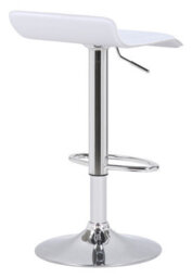 Lamboro Baceno Single Kitchen Bar Stool, Chrome Footrest, Height Adjustable Swivel Gas Lift, Breakfast Bar & Home Barstool, White - thumbnail 4