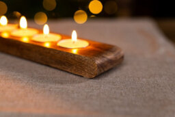 Mango Wood 9 Tealight Holder With Tealights - thumbnail 7