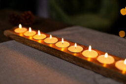 Mango Wood 9 Tealight Holder With Tealights - thumbnail 4