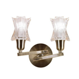 Luminosa Lighting Luminosa Alaska Wall Lamp Switched 2 Light L1/sgu10, Antique Brass - thumbnail 1
