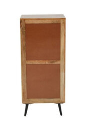 Orsina Five Drawer Mango Wood Chest, Contemporary Storage Cabinet With Black Iron Legs, Tallboy Chest Of Drawers - thumbnail 6