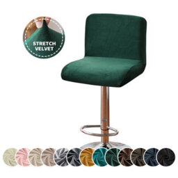 Bar Stool Covers, Chair 1 Piece, Stretchable Covers For Dining Room, Dark Green - thumbnail 4
