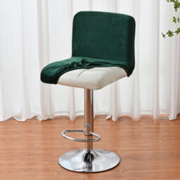 Bar Stool Covers, Chair 1 Piece, Stretchable Covers For Dining Room, Dark Green - thumbnail 3