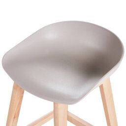 Beliani Set Of 2 Counter-Height Bar Stools, Light Beechwood Legs And Taupe Polypropylene Seats, 85 Cm. - thumbnail 8