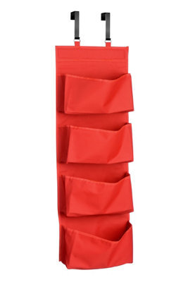 Orsina Over Door Hanging Organiser In Red, 4-Tier Fabric Storage With Durable Metal Hooks, Space-Saving Organizer - image 1