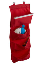 Orsina Over Door Hanging Organiser In Red, 4-Tier Fabric Storage With Durable Metal Hooks, Space-Saving Organizer - thumbnail 2