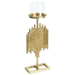 Beliani Candle Holder Nias Metal 53 Cm Gold - thumbnail 4