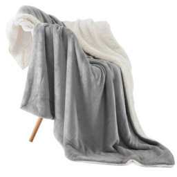 Ameha Silver Sherpa Fleece Blanket Soft Thick Fluffy & Reversible Throw For Couch Bed Sofa King 200X240 Cm - thumbnail 4