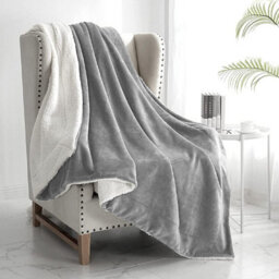 Ameha Silver Sherpa Fleece Blanket Soft Thick Fluffy & Reversible Throw For Couch Bed Sofa King 200X240 Cm - thumbnail 7