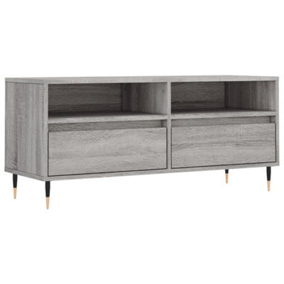Berkfield Sturdy Tv Cabinet Grey Sonoma 100X34.5X44.5 Cm Engineered Wood - image 1