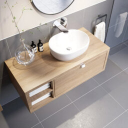 Affine Bathroom Wall Hung Vanity Unit Sink Cabinet Wash Basin Sink Storage Drawer 1100 - thumbnail 4