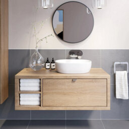 Affine Bathroom Wall Hung Vanity Unit Sink Cabinet Wash Basin Sink Storage Drawer 1100 - thumbnail 3