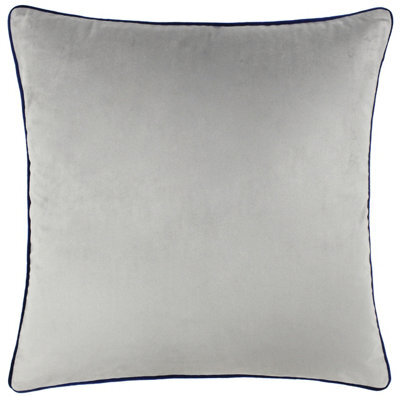 furn. Furn Meridian Velvet Piped Feather Rich Cushion, Silver/navy, 55 X 55Cm - image 1