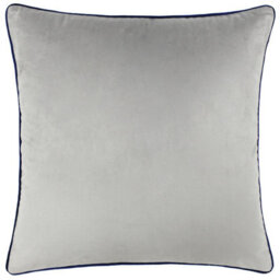 furn. Furn Meridian Velvet Piped Feather Rich Cushion, Silver/navy, 55 X 55Cm - thumbnail 1