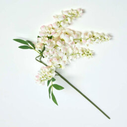 Homescapes Artificial Cream Handcrafted Wisteria Flower Single Stem, 92 Cm