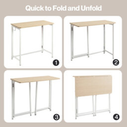 Levede Foldable Table, Small Folding Desk 80 Cm For Spaces, -Thin 7.5 Cm Lightweight Portable Computer Space Saving Writing Home - thumbnail 9
