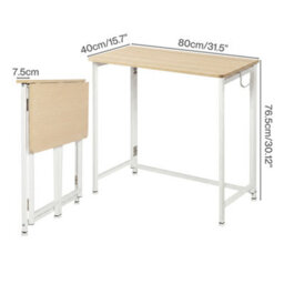 Levede Foldable Table, Small Folding Desk 80 Cm For Spaces, -Thin 7.5 Cm Lightweight Portable Computer Space Saving Writing Home - thumbnail 4