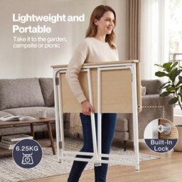 Levede Foldable Table, Small Folding Desk 80 Cm For Spaces, -Thin 7.5 Cm Lightweight Portable Computer Space Saving Writing Home - thumbnail 7