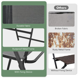 Costway Outdoor Folding Chairs Set Of 4 Wih Breathable Seat & Cozy Armrests Heavy-Duty Metal Frame - thumbnail 6