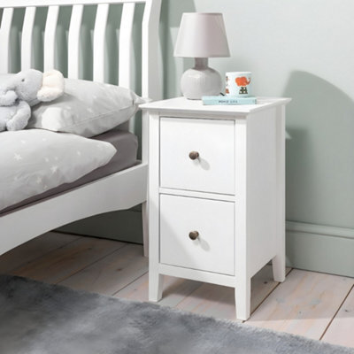 Nöa & Nani Noa & Nani Bedside 2 Drawer Cabinet Solid Nightstand Side Table Wooden In White Asora - image 1