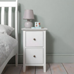 Nöa & Nani Noa & Nani Bedside 2 Drawer Cabinet Solid Nightstand Side Table Wooden In White Asora - thumbnail 2