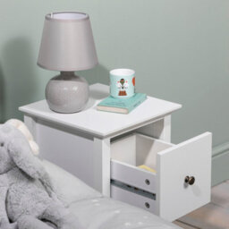 Nöa & Nani Noa & Nani Bedside 2 Drawer Cabinet Solid Nightstand Side Table Wooden In White Asora - thumbnail 4