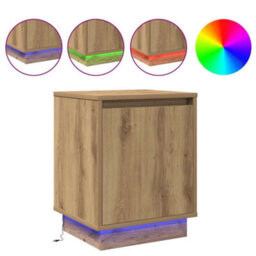 Berkfield Bedside Cabinets With Led Lights 2 Pcs Artisan Oak 39X34,5X50 Cm - thumbnail 4
