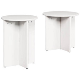 Berkfield Coffee Table 2 Pcs White Solid Pine Wood - thumbnail 2