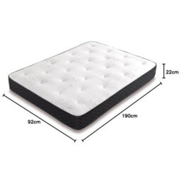 Bedz Online Bedzonline 7-Zone Hybrid Memory Foam & Spring Mattress, Hypoallergenic & Breathable, 3Ft Single (90X190Cm) - thumbnail 7
