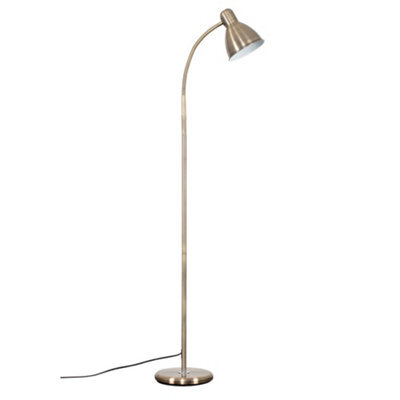 Valuelights Modern Antique Brass Adjustable Reading/craft Floor Lamp - Includes 6W Led Gls Bulb 6500K Cool White