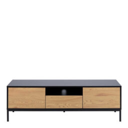 Wyld Haus El Paso Tv Unit, Black Frame With Wild Oak Veneer, 2 Doors 1 Drawer - thumbnail 4