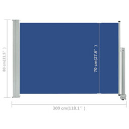 Berkfield Patio Retractable Side Awning 80X300 Cm Blue - thumbnail 8