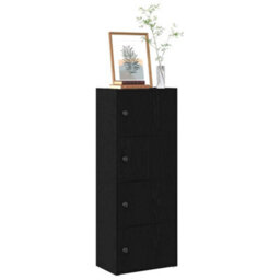 Berkfield Bookcase Black Oak 40X24X102 Cm Engineered Wood - thumbnail 1