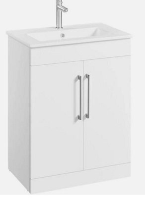 Bathroom Vanity With Ceramic Sink, Freestanding Wooden Bathroom Storage Cabinet - image 1