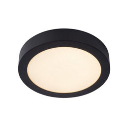 Lucide Brice-Led Modern Flush Ceiling Light Bathroom 24Cm - Led Dim. - 1X15W 3000K - Ip44 - Black - thumbnail 1