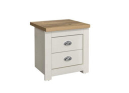 Pair Of Bedside Cabinet Highgate 2 Drawer Chest Farmhouse Style Cream - thumbnail 5
