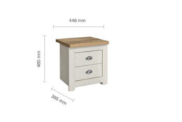 Pair Of Bedside Cabinet Highgate 2 Drawer Chest Farmhouse Style Cream - thumbnail 4