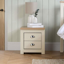 Pair Of Bedside Cabinet Highgate 2 Drawer Chest Farmhouse Style Cream - thumbnail 2