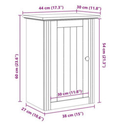 Berkfield Bathroom Wall Cabinet Bodo Grey 44X30X60 Cm - thumbnail 8