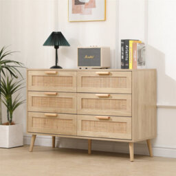 Furniturehmd Bedroom Chest Of Drawers, Ratten Storage Dresser Cabinet,sideboard For Living Room, Bedroom, Hallway - thumbnail 3