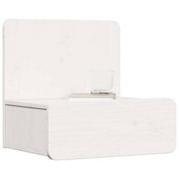 Berkfield Bedside Table White 44 X 32.5 X 40 Cm Solid Pine Wood - thumbnail 3