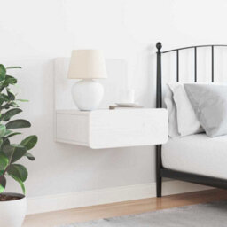 Berkfield Bedside Table White 44 X 32.5 X 40 Cm Solid Pine Wood - thumbnail 4