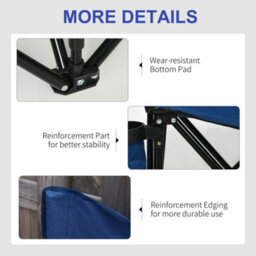 Outsunny 6 Seater Folding Bench Camping Chair With Cup Holder, Blue - thumbnail 5