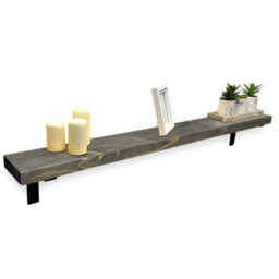 Radiator Shelf Wall Mounted Solid Wood, Narrow Radiator Cover 15Cm Deep Rustic Handmade In Uk (Driftwood, 40Cm) By Mkgt - thumbnail 1