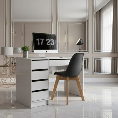 Ada Desk Robust Laminated Board With Abs Edges White Gloss - image 1
