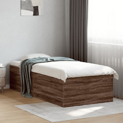 Berkfield Bed Frame Without Mattress Brown Oak 90X190 Cm Single - image 1